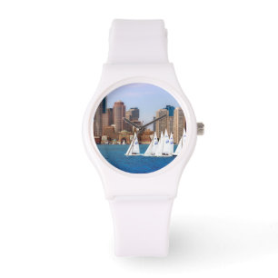 Relógio De Pulso EUA, Massachusetts. Linha Skyline Boston Waterfron