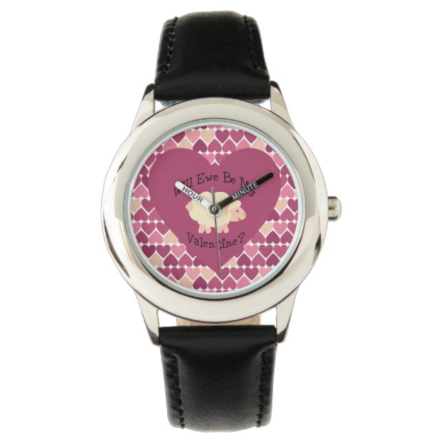 Relógio De Pulso Ewe Será Meu Namorados? Fundo cardíaco (Frente)