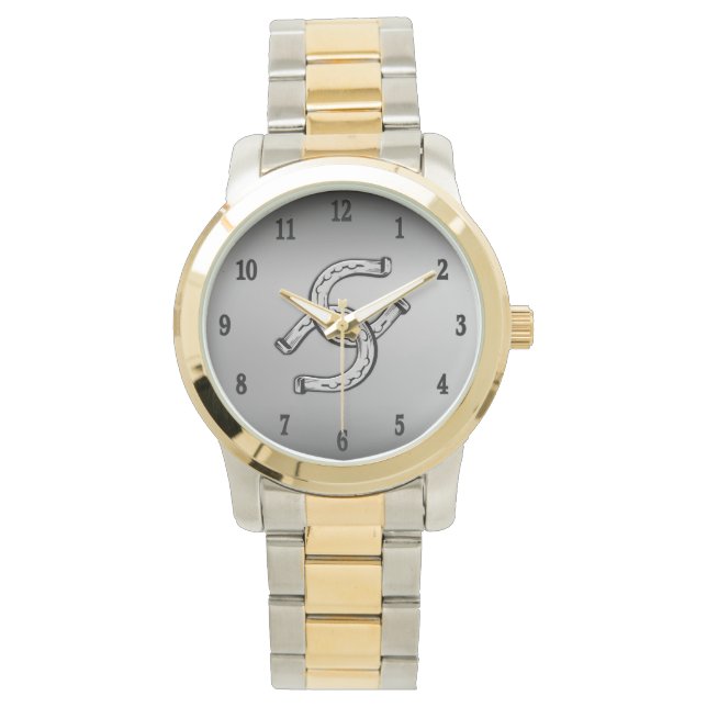 Relógio De Pulso Ferraduras na Gradação de Prata