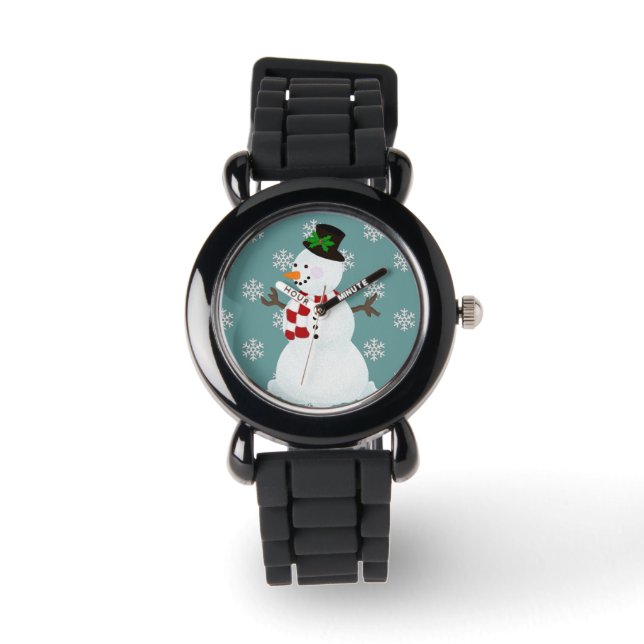 Relógio De Pulso Festivo Snowman Watch (Frente)