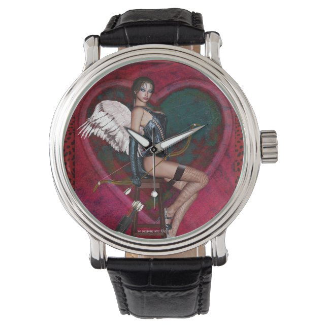 Relógio De Pulso Flirid Cupid Pin Up Girl Wrist Watch (Frente)