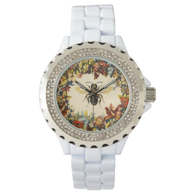 RELÓGIO DE PULSO FLORES DE PRIMAVERA, ABELHA DE MEL/APOSTA DE MEL (Frente)