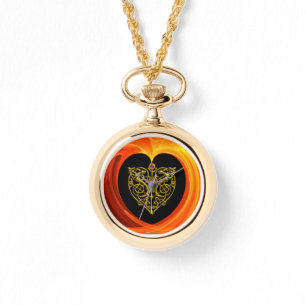 Relógio De Pulso FOLHA DE ouro EM CAMADAS DE LARANJA