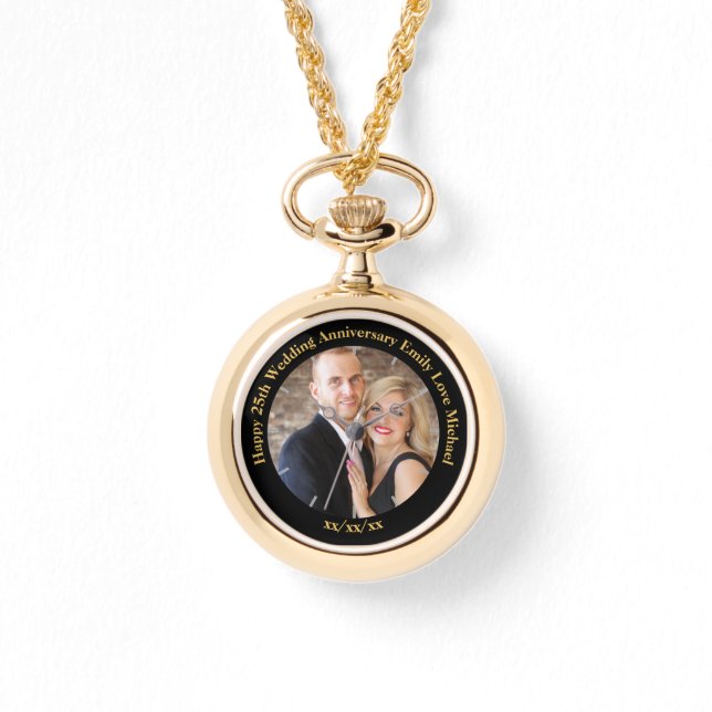 Relógio De Pulso FOTO personalizada de aniversário de casamento Per (Frente)