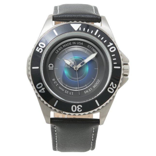 Relógio De Pulso FOTÓGRAFO | uma imagem da lente da câmara (Frente)