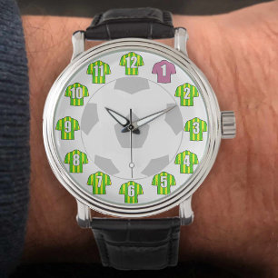 Relógio De Pulso Futebol Watch - com camisas verdes e amarelas