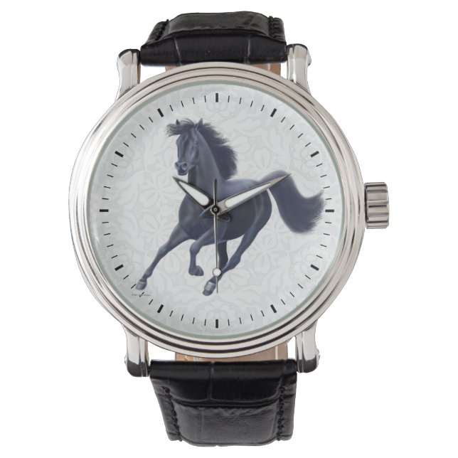 Relógio De Pulso Galloping Black Thorpura Horse Watch (Frente)