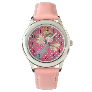 Relógio De Pulso Garotas bonitas, Fada Rosa e Corações Observam