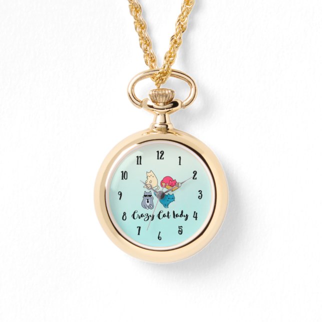 Relógio De Pulso Gato Louco e 4 Gatos (Frente)