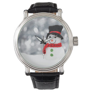 Relógio De Pulso Ghear Snowman Assista Vintage Leather Strap