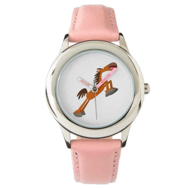 Relógio De Pulso Giddyup, Horsey! Cartoon Horse Watch (Frente)