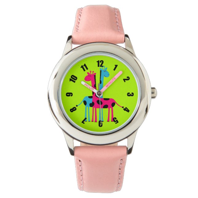 Relógio De Pulso Girafas de Bons Cartoons (Frente)