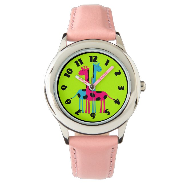 Relógio De Pulso Girafas de Bons Cartoons (Frente)