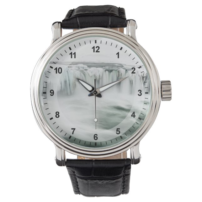 Relógio De Pulso Godafoscascata, inverno, Islândia (Frente)