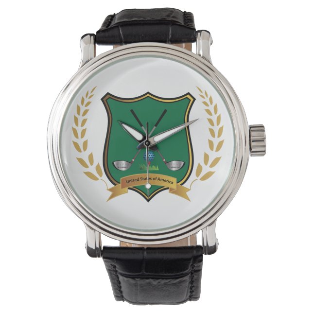 Relógio De Pulso GOLF Crest com Laurel Wreath Mens Watch (Frente)
