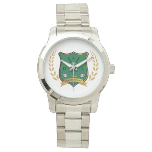 Relógio De Pulso GOLF Crest com Laurel Wreath Monogramas Mens Watch