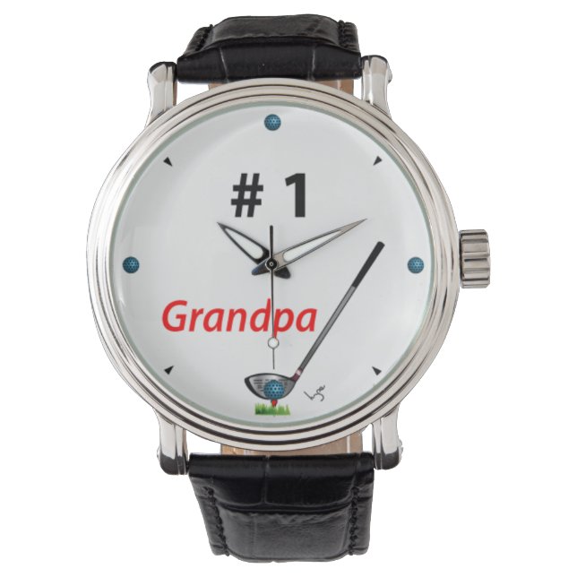 Relógio De Pulso GOLF Número Um GRANDPA, Legal Mens Watch (Frente)