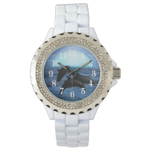 Relógio De Pulso Golfinhos pelo luar