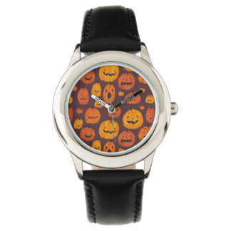 Relógio De Pulso Halloween Pumpkins Padrão Stainless Steel Black
