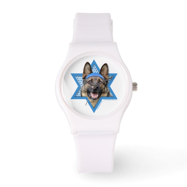 Relógio De Pulso Hanukkah Star de David - German shepherd (Frente)