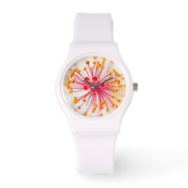 Relógio De Pulso Hawaiian Hibiscus Sporty White Silicon Watch