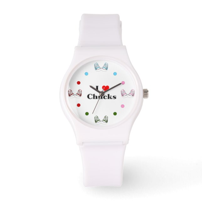 Relógio De Pulso I Love Chucks Watch (branco) (Frente)