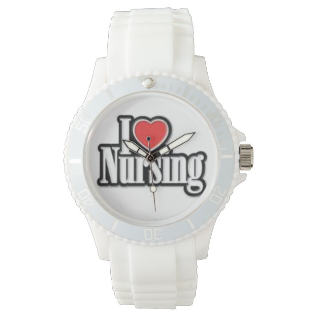 Relógio De Pulso "I Love Nursing" (Frente)