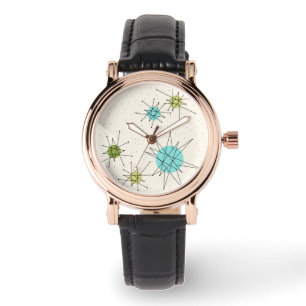 Relógio De Pulso Iconic Atomic Starbursts Leather Watch