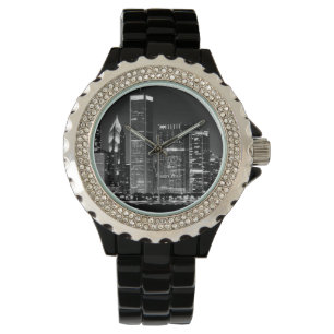 Relógio De Pulso Ideia da noite da arquitectura da cidade famosa de