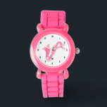 Relógio De Pulso Ilustração Rosa Glitter Saxofone<br><div class="desc">Simples ilustração de instrumento de música saxofone com brilho rosa-claro.</div>