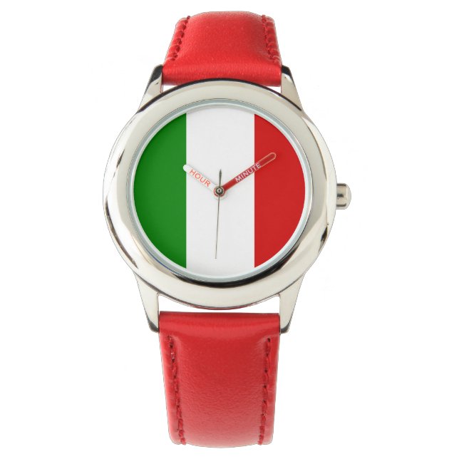 Relógio De Pulso Itália Kid's Watch - The Flag of Italy (Frente)