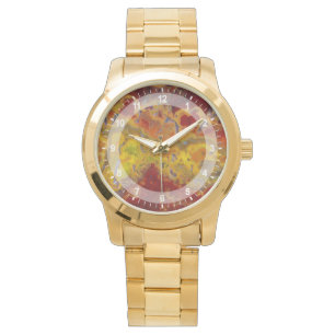 Relógio De Pulso Jasper vermelho e amarelo Crayloa