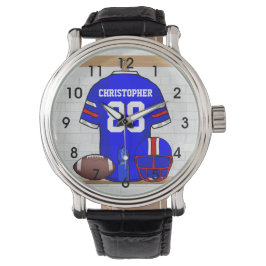 Relógio De Pulso Jérsei Vermelho Branco Azul Personalizado