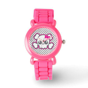 Relógio De Pulso Kawaii Rosa Ribbon Skype Watch