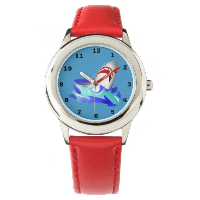 Relógio De Pulso Kids Red Shark Watch (Frente)
