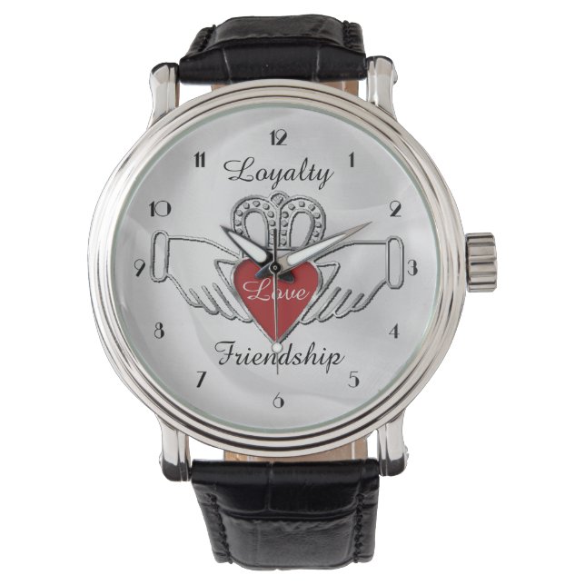 Relógio De Pulso Lealdade Amor Amizade Claddagh Wrist Watch (Frente)