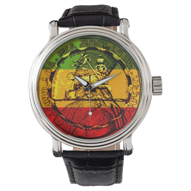 Relógio De Pulso Leão rasta de Judah Watch Designs associados (Frente)