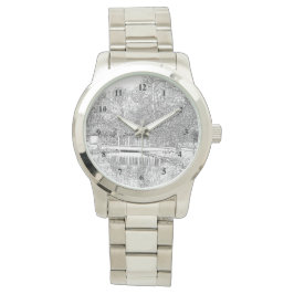 Relógio De Pulso Linda Pond em preto e branco