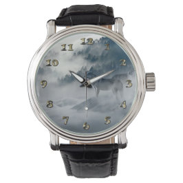 Relógio De Pulso Lobos na paisagem de inverno de neve