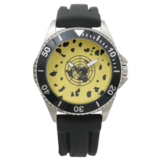 Relógio De Pulso MAIS LAND #GLOBEXIT Watch (fundo amarelo) (Frente)