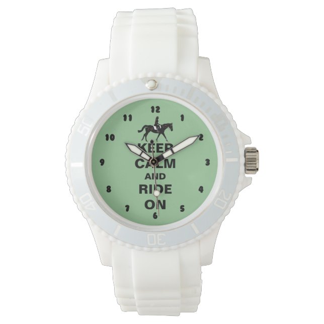 Relógio De Pulso Mantenha-se calmo e cavalgue em cavalos (Frente)