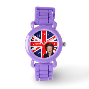 Relógio De Pulso Margaret Thatcher & bandeira britânica