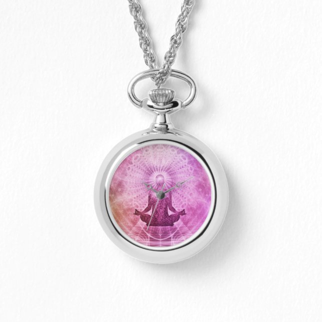 Relógio De Pulso Meditação espiritual de Yoga Zen Colorida (Frente)
