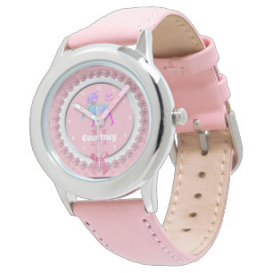 Relógio De Pulso Meninas personalizadas do unicórnio rosa lunátic