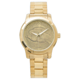 Relógio De Pulso Moeda Dourada de Águia Dupla 1933