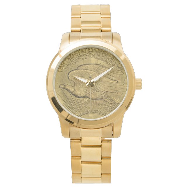 Relógio De Pulso Moeda Dourada de Águia Dupla 1933 (Frente)