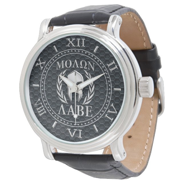 Relógio De Pulso Molon Labe Chrome Como Spartan Mask Dial Grille (Angular)