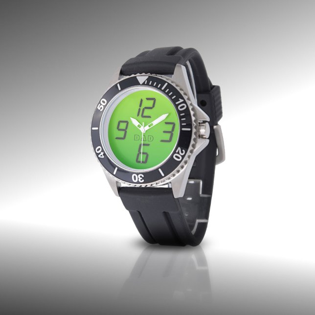 Relógio De Pulso Monitorização com Monograma do Pai Digital Faux Re (Criador carregado)