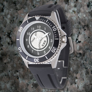 Relógio De Pulso Monograma masculino Baseball Watch Black