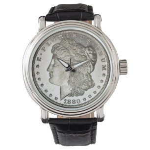 Relógio De Pulso Morgan Silver Dolor Image on Watch Face